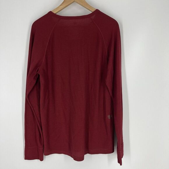Mack Weldon Henley Shirt Size Medium Men Red Thermal Waffle Knit Pullover Raglan - Picture 4 of 6